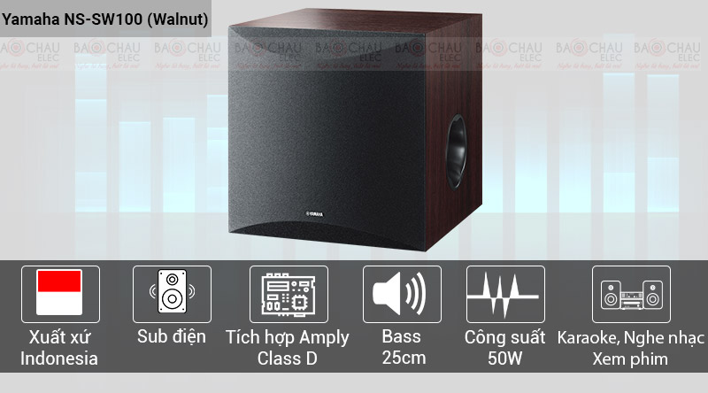 Loa sub điện Yamaha NS-SW100 (Walnut) phù hợp với mọi không gian giải trí