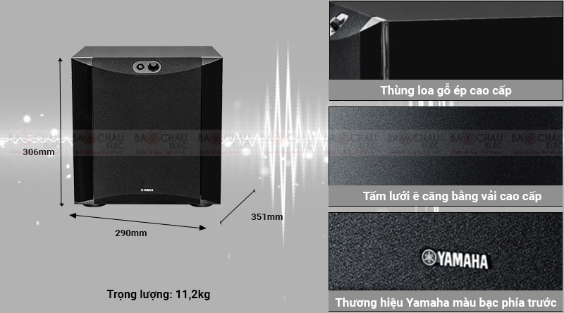 Loa sub Yamaha NS-SW200 (Black) thiết kế đẹp mắt