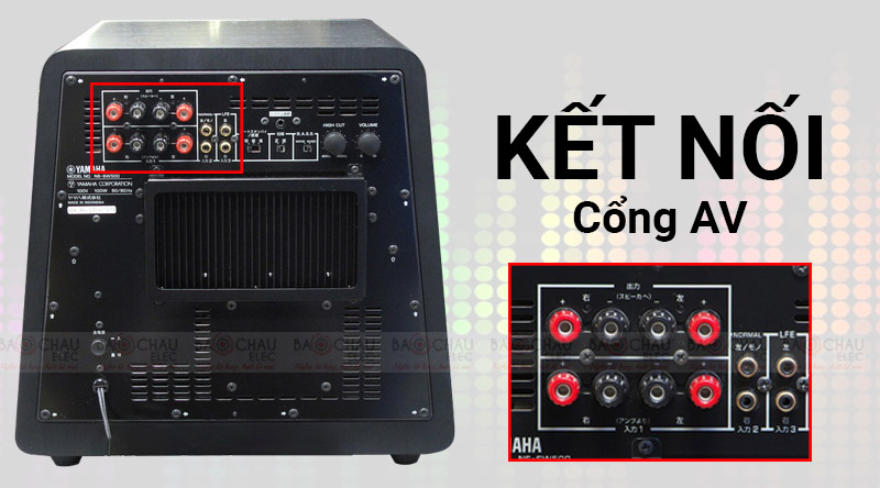 loa sub Yamaha NS-SW500 trang bị cổng kết nối AV
