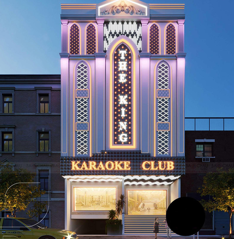 Mẫu thiết kế mặt tiền quán karaoke đẹp