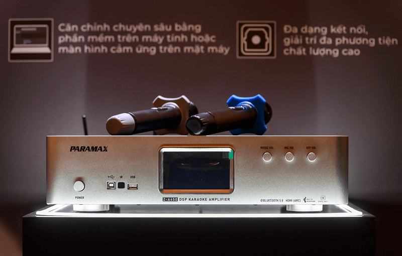 Paramax ra mắt bộ đ&ocirc;i Amply t&iacute;ch hợp vang số Z-A450 v&agrave; loa đứng Hifi Euro 8 series h&aacute;t karaoke tại gia tuyệt vời