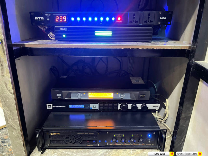 Lắp đặt 6 ph&ograve;ng h&aacute;t kinh doanh gần 341tr cho qu&aacute;n karaoke 168 ở Cần Thơ (JBL KP4010 G2, VM 840A, KX180A, Domus 15W...)