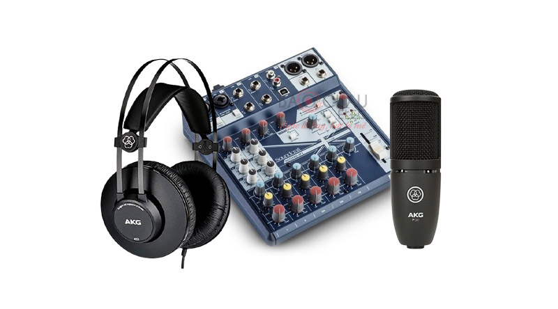 Combo thu âm Mixer Soundcraft notepad 8 + Micro AKG P120 + Tai nghe AKG K52 