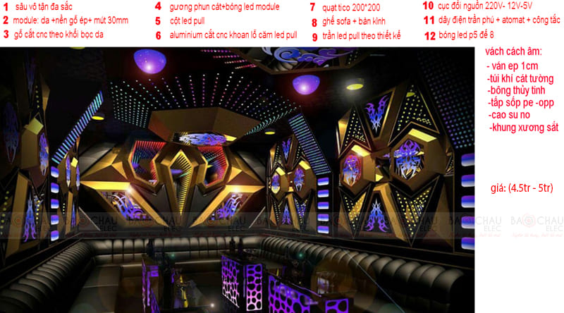 Thiết kế phòng hát karaoke giá rẻ hiện đại