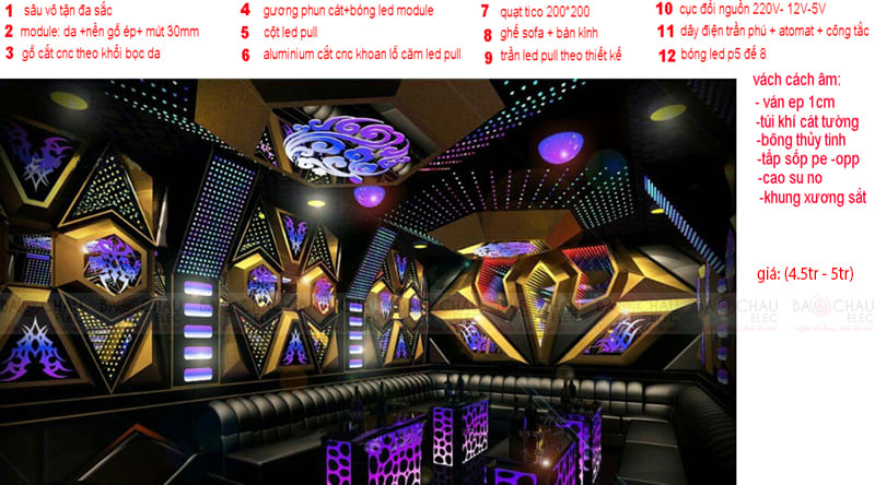 Thiết kế nội thất phòng karaoke giá rẻ hiện đại