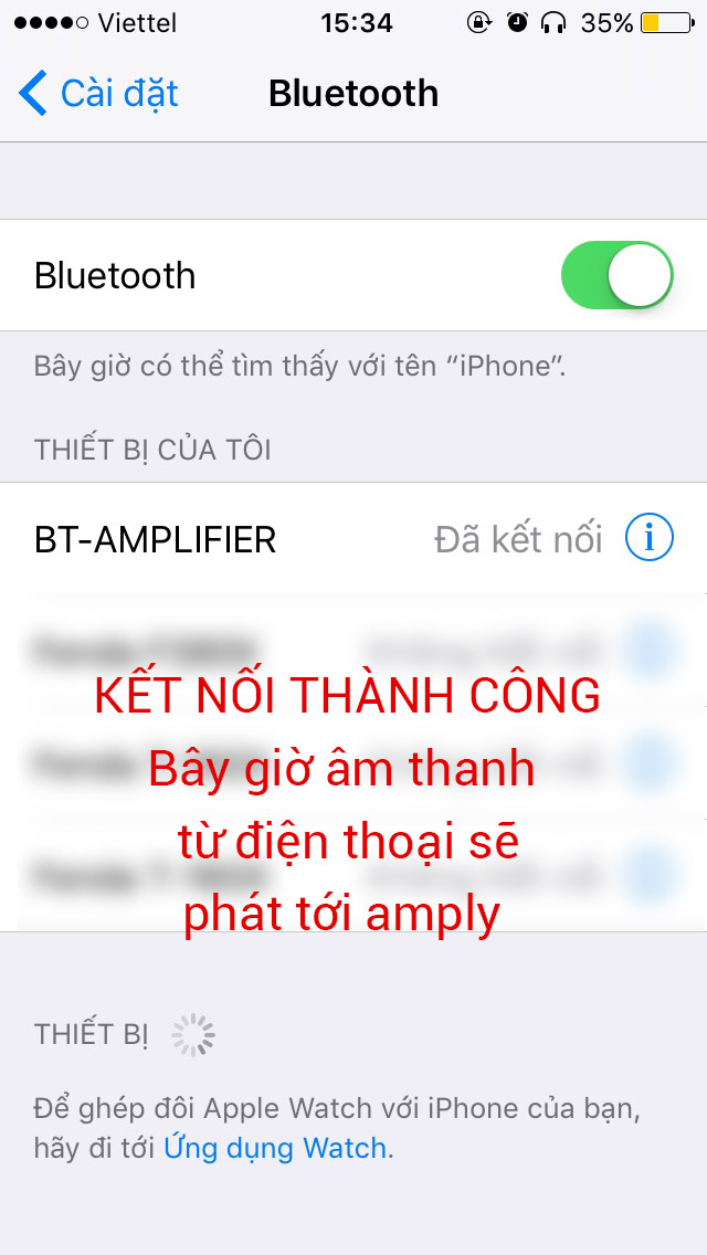 Kết nối điện thoại với amply th&ocirc;ng qua bluetooth 