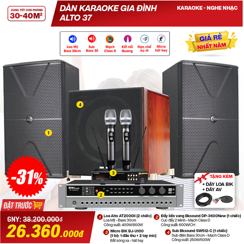 Dàn karaoke gia đình Alto 37