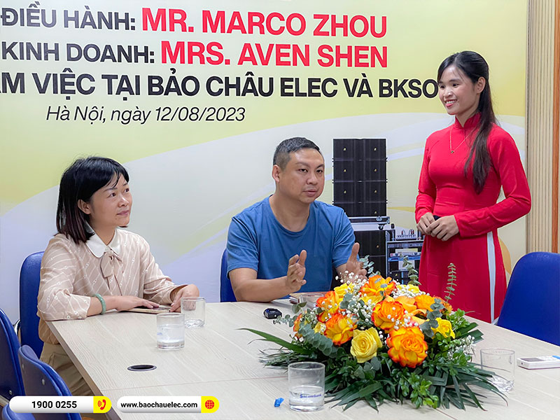 L&atilde;nh đạo Actpro Mr. Marco Zhow, Mrs. Aven Shen sang thăm v&agrave; l&agrave;m việc tại Bảo Ch&acirc;u Elec