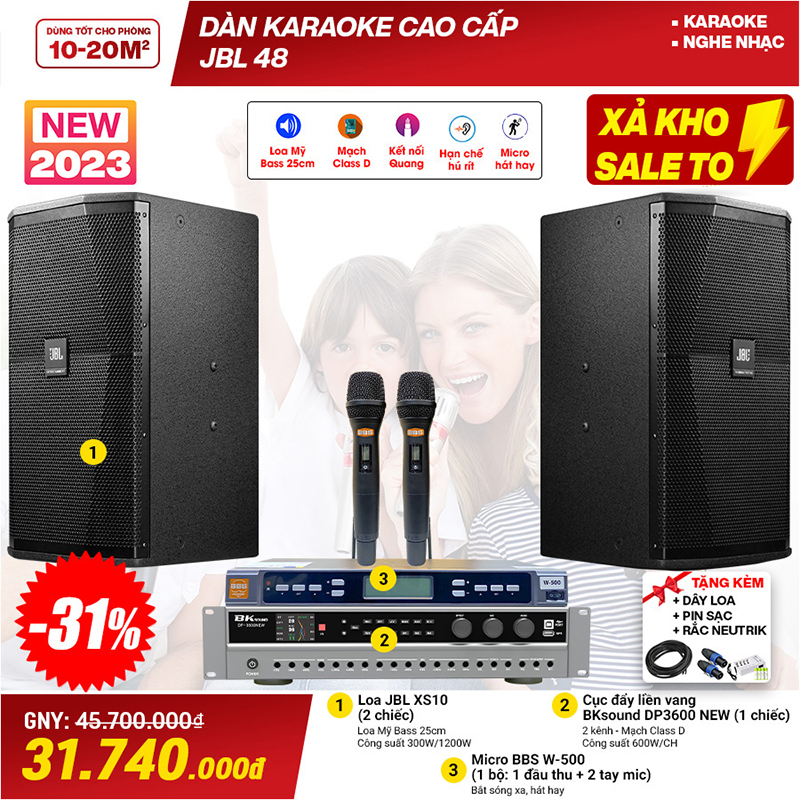 D&agrave;n karaoke cao cấp JBL 48