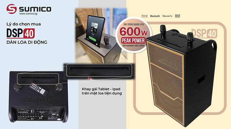 Ra mắt loa Sumico DSP40 công suất mạnh 600W, cấu hình “All-in-One”, pin 8 tiếng
