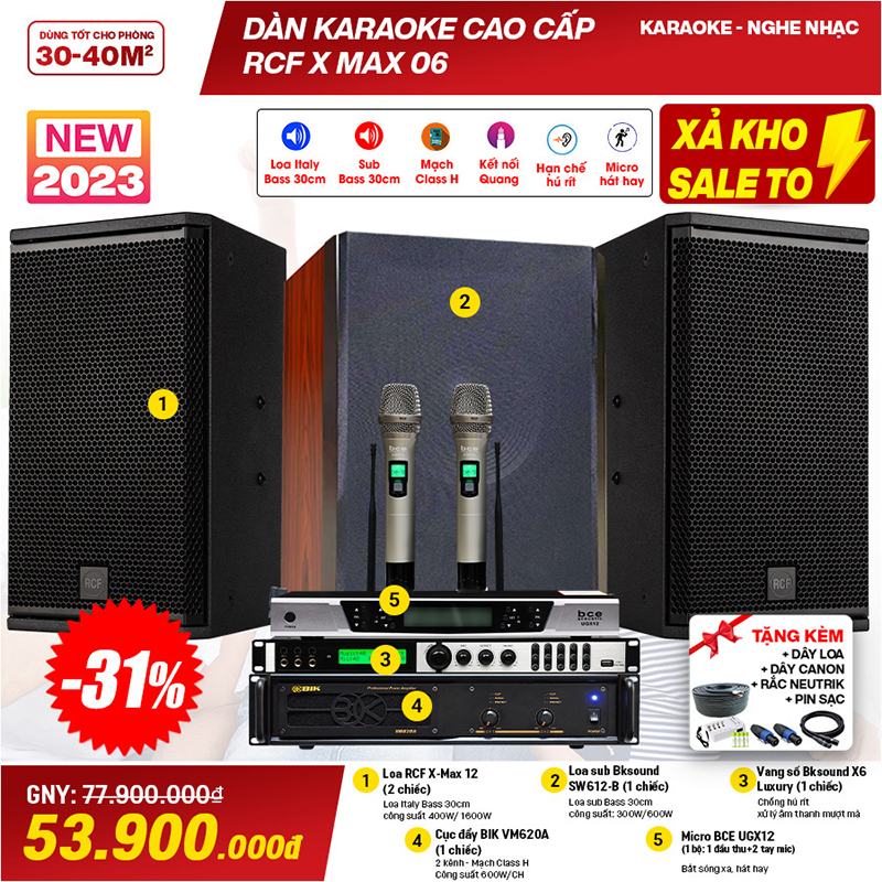 D&agrave;n karaoke cao cấp RCF X-MAX 06&nbsp;