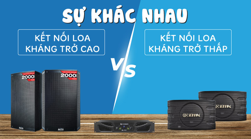 Sự khác nhau giữa kết nối loa trở kháng cao và trở kháng thấp