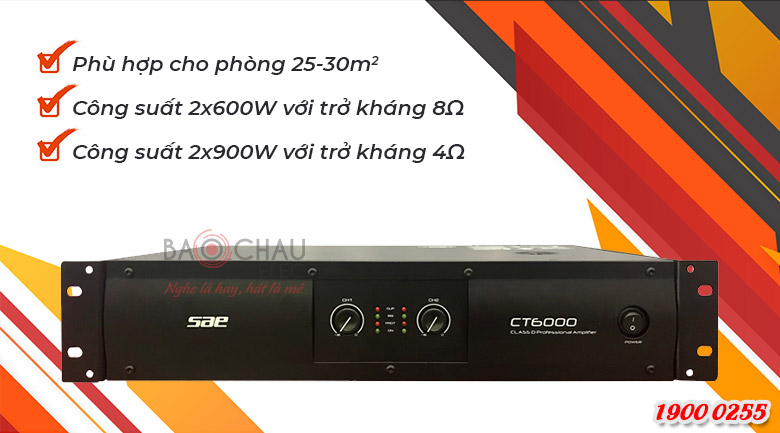 Cục đẩy c&ocirc;ng suất SAE CT6000 ch&iacute;nh h&atilde;ng, gi&aacute; tốt