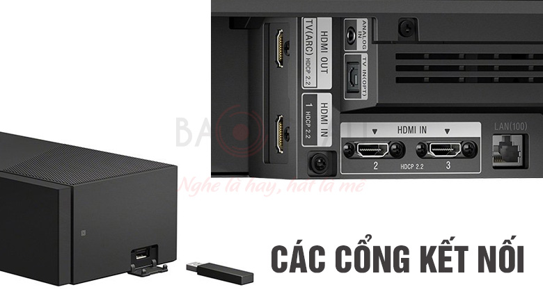 Các cổng kết nối của bộ loa soundbar Sony HT-ST5000