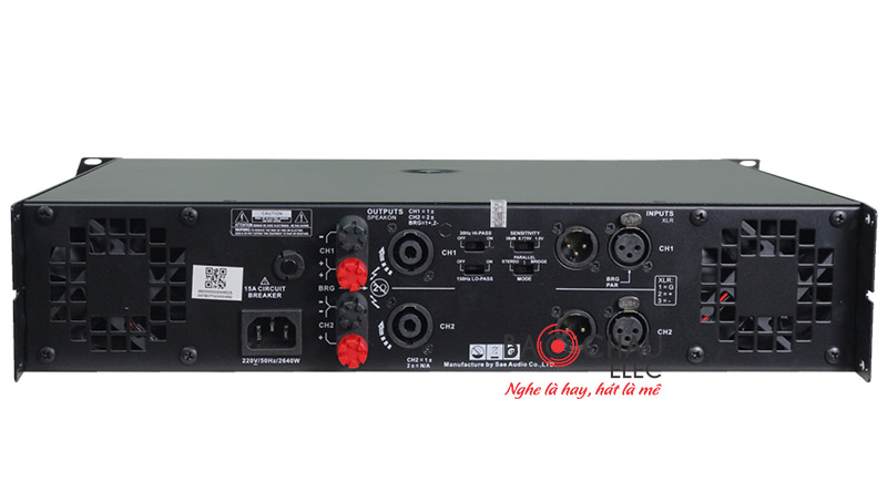 Cục đẩy c&ocirc;ng suất Famousound 7206 - mặt sau