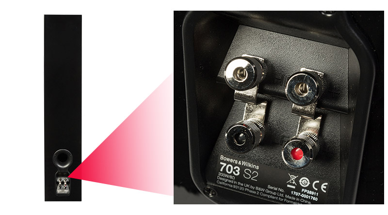 Loa B&W 703 S2 hệ thống cổng kết nối đa dạng, phối ghép dễ dàng