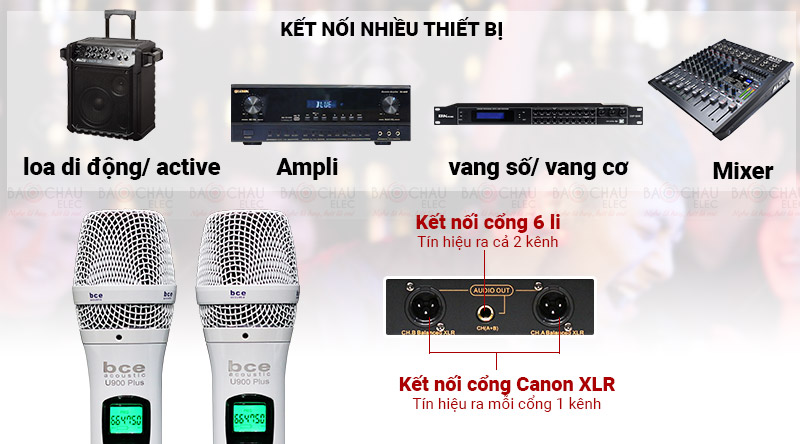 Micro kh&ocirc;ng d&acirc;y BCE U900 Plus New phối gh&eacute;p dễ d&agrave;ng