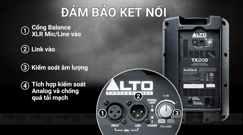 Loa Alto TX208 trang bị c&aacute;c kết nối tiện dụng