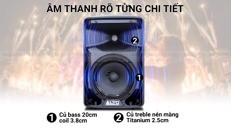 Loa Alto TX208 cấu tr&uacute;c 2 loa, 2 đường tiếng