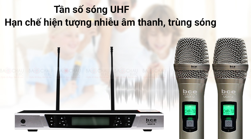 Micro kh&ocirc;ng d&acirc;y BCE UGX12 sử dụng s&oacute;ng UHF si&ecirc;u cao