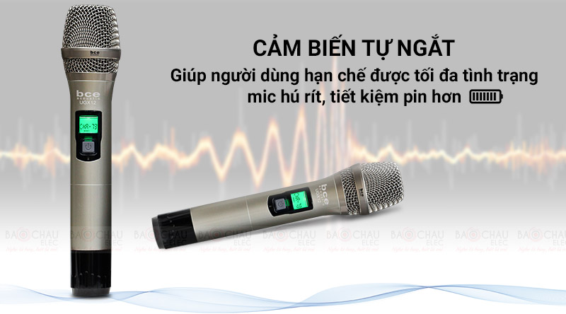 Micro kh&ocirc;ng d&acirc;y BCE UGX12 được trang bị cảm biến tự ngắt