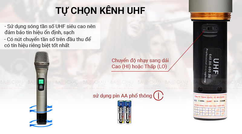 Micro kh&ocirc;ng d&acirc;y BCE UGX12 linh hoạt, d&ograve; s&oacute;ng sạch cực tốt