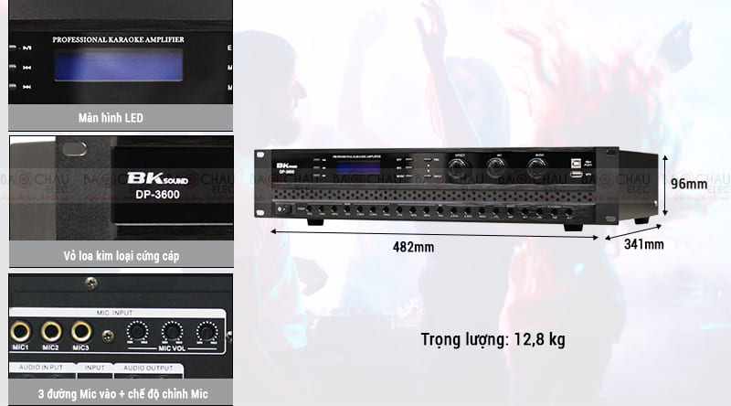 Cục đẩy liền vang BKsound DP3600 sở hữu thiết kế hiện đại
