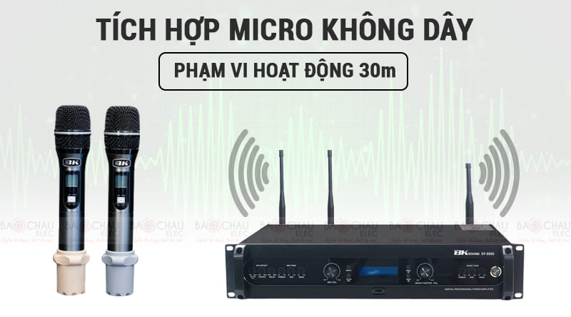 Đẩy liền vang kèm micro không dây BKsound DP6000