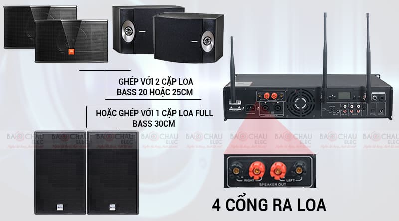 Đẩy liền vang kèm micro không dây BKsound DP6000 kết nối dễ dàng