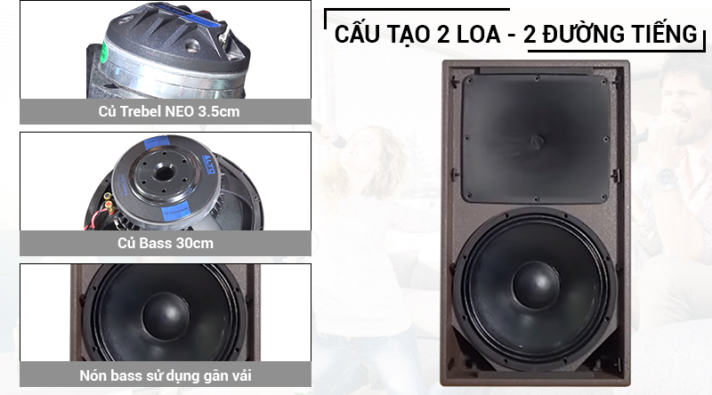 Loa Alto BLS 12+ mang cấu trúc 2 loa, 2 đường tiếng