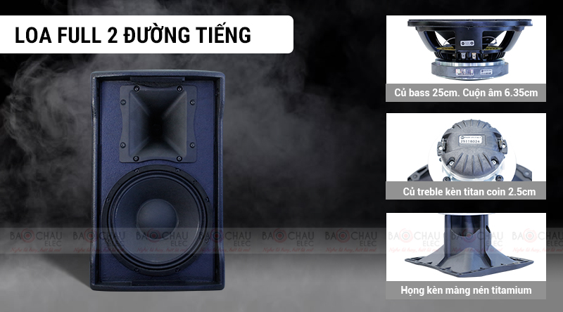 Loa karaoke RCF C MAX 4110 sở hữu cấu tr&uacute;c 2 loa, 2 đường tiếng