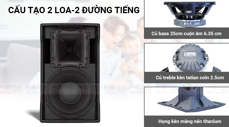 Loa karaoke RCF E MAX 3110 l&agrave; hệ thống 2 loa, 2 đường tiếng