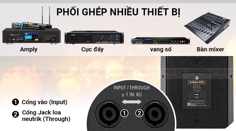 Loa karaoke RCF E MAX 3112 dễ dàng phối ghép với các thiết bị khác