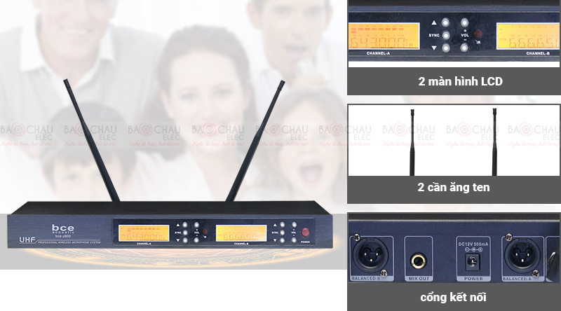 Đầu thu Micro kh&ocirc;ng d&acirc;y BCE U900 