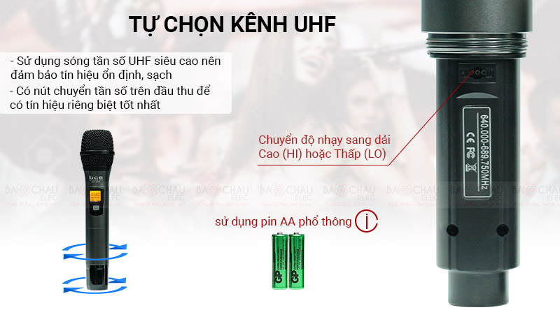 Khả năng lựa chọn k&ecirc;nh UHF