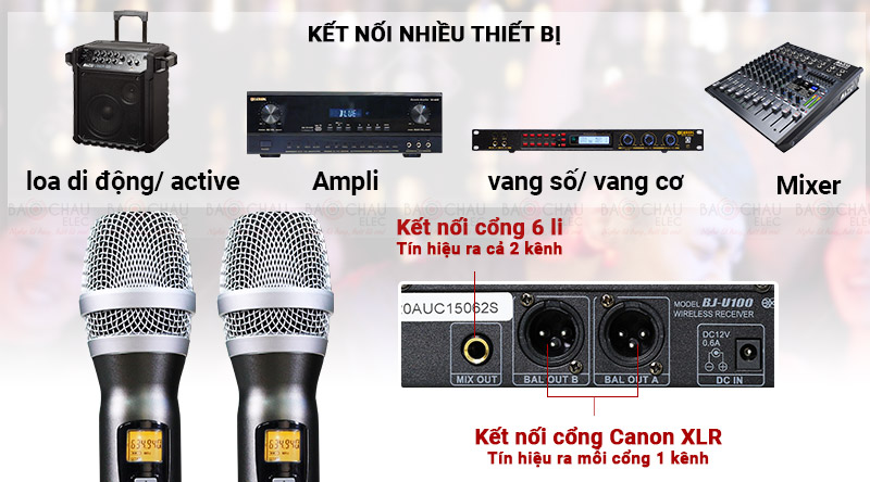 ​Micro kh&ocirc;ng d&acirc;y BIK BJ-U100 (Japan) kết nối nhiều thiết bị