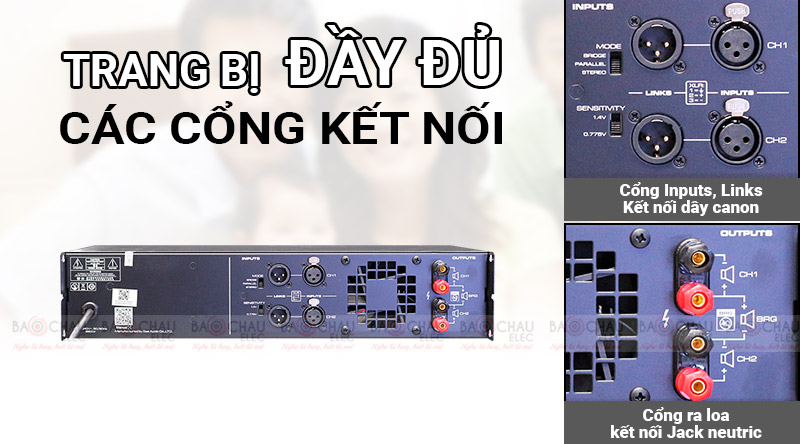 Cục đẩy công suất Famousound 3206 (2020) trang bị đầy đủ cổng kết nối