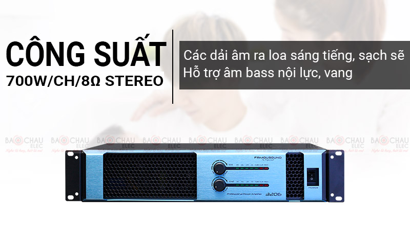 Cục đẩy công suất Famousound 3206 (2020) công suất mạnh mẽ