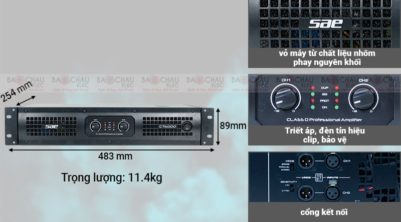 Cục đẩy c&ocirc;ng suất SAE CT6000 c&ocirc;ng suất lớn, gi&aacute; rẻ