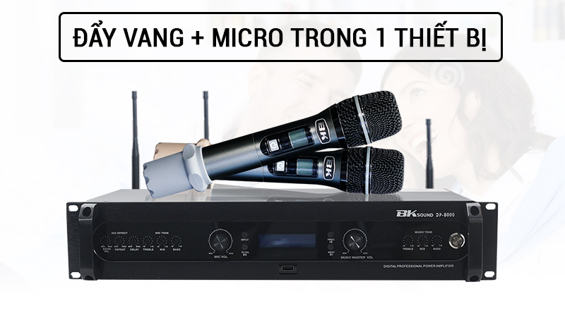 Đẩy liền vang kèm micro không dây BKsound DP8000