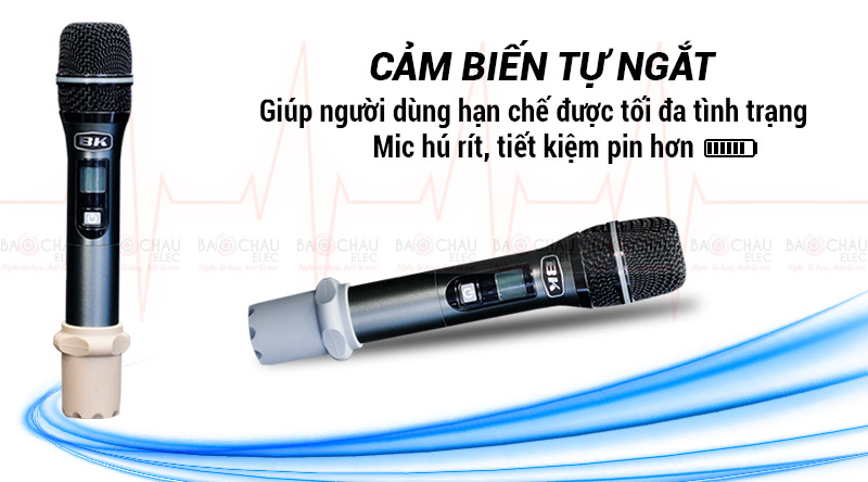 Đẩy liền vang kèm micro không dây BKsound DP8000 cảm biến tự ngắt