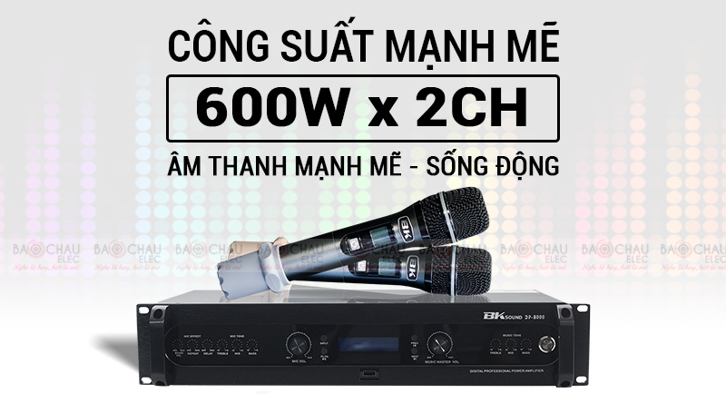 Đẩy liền vang kèm micro không dây BKsound DP8000 công suất mạnh mẽ