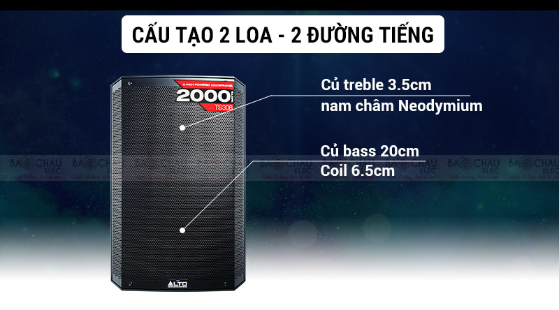 Loa Alto TS308 cấu tạo 2 loa, 2 đường tiếng