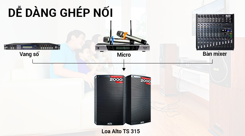 Loa Alto TS315 dễ d&agrave;ng gh&eacute;p nối