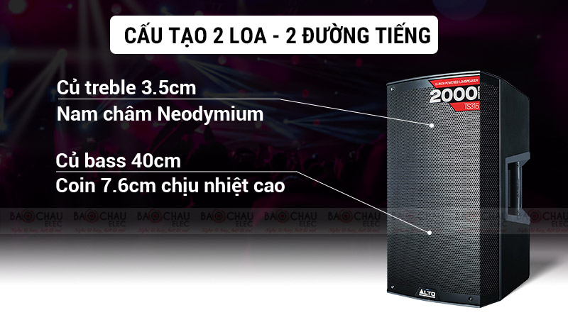Loa Alto TS315 mang cấu tr&uacute;c 2 loa, 2 đường tiếng