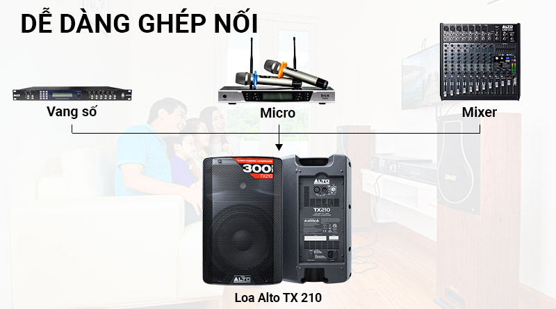 loa Alto TX210 dễ d&agrave;ng phối gh&eacute;p