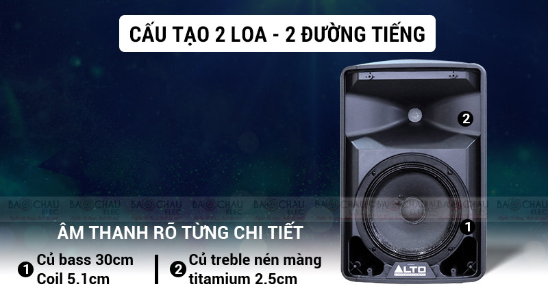 Loa Alto TX212 cấu tạo gồm 2 củ loa