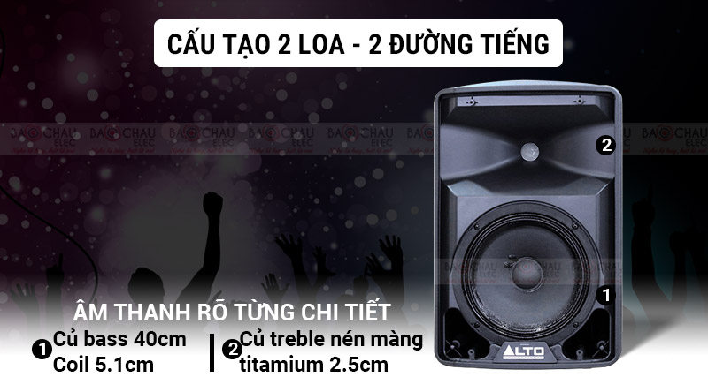 Loa Alto TX215 cấu tạo 2 loa, 2 đường tiếng