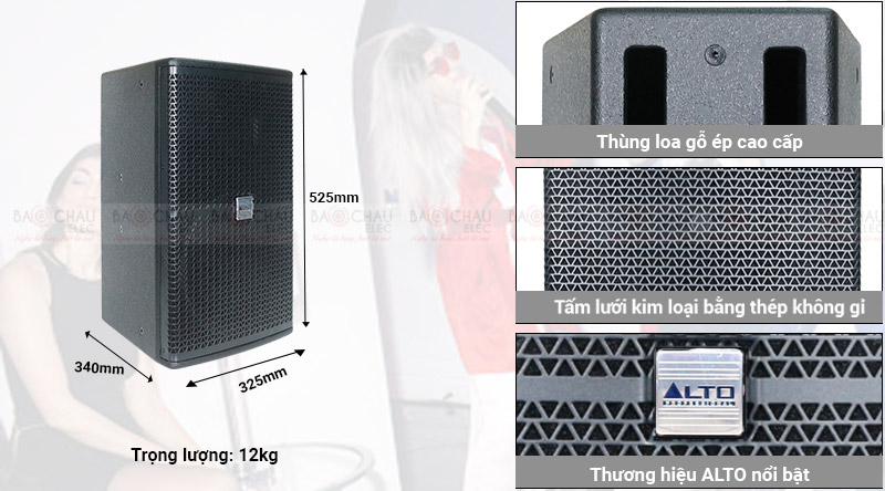 Loa karaoke Alto AK110 trọng lượng, k&iacute;ch thước tương đối
