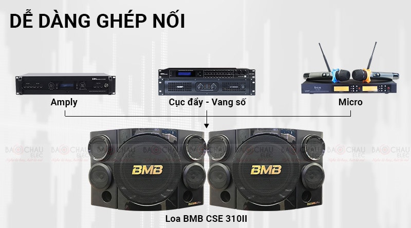 Loa karaoke BMB CSE 310II dễ d&agrave;ng kết nối